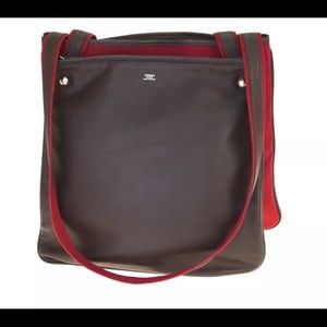 Hermes canvas and leather bag